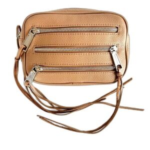 Rebecca Minkoff Belt Bag‎ Tan Leather 3 Zip with Fringe No Belt